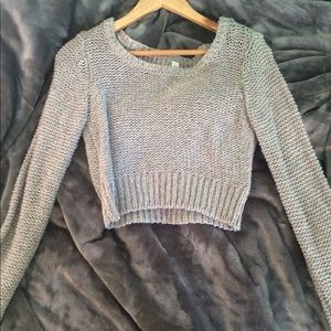 Cropped knit sweater